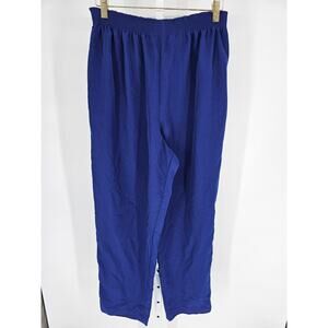 Jo Hardin Women's Blue Polyester Elastic Waist Wide Leg High Rise Pants Size 12